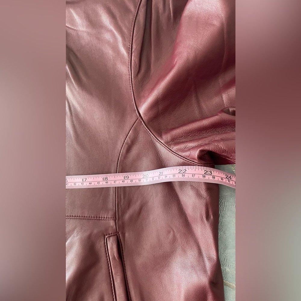 New Genuine Leather Tommy Bahama Burgundy Woman Jacket Full Zip - Picture 14 of 16